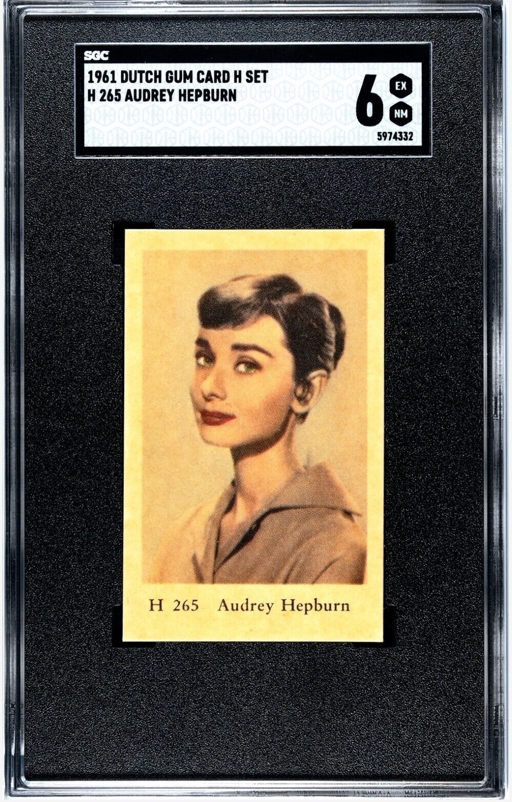 1961 Dutch Serie H Set #265 Audrey Hepburn Academy Award Oscar SGC 6 CENTERED