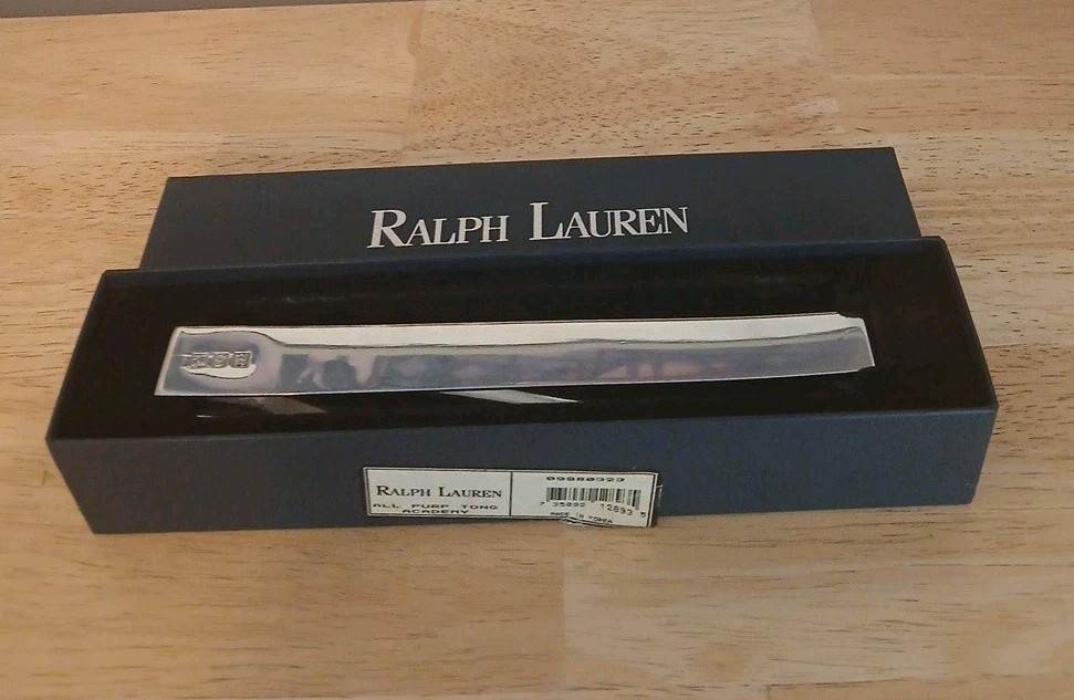 Vtg Ralph Lauren Academy Stainless All Purpose Serving  Stainless Tongs