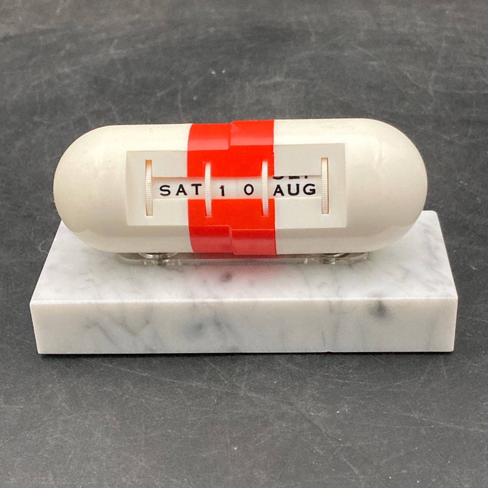 Vintage Parke-Davis Dilantin Promotional Marble Base Perpetual Desk Calendar NEW