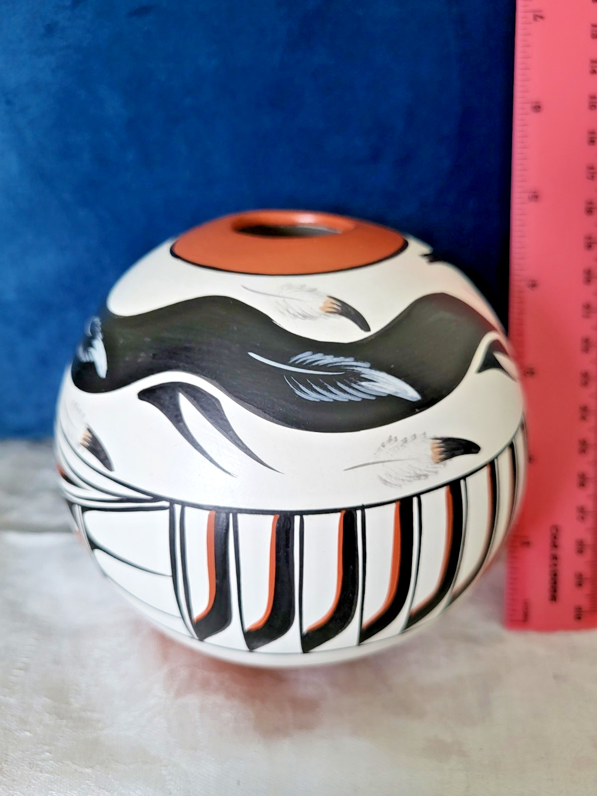 Jemez hand pottery polychrome bowl vase Helen Tafoya Henderson 5