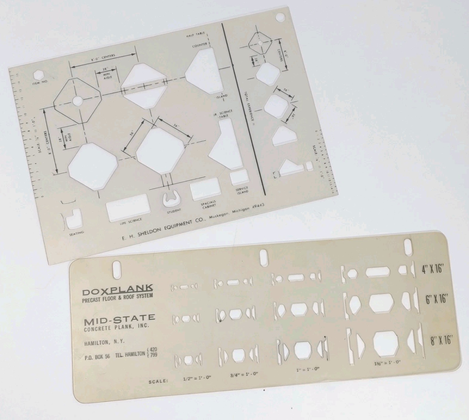 Vintage E.H. Sheldon & Doxplank Architectural Drafting Templates Lot Stencils