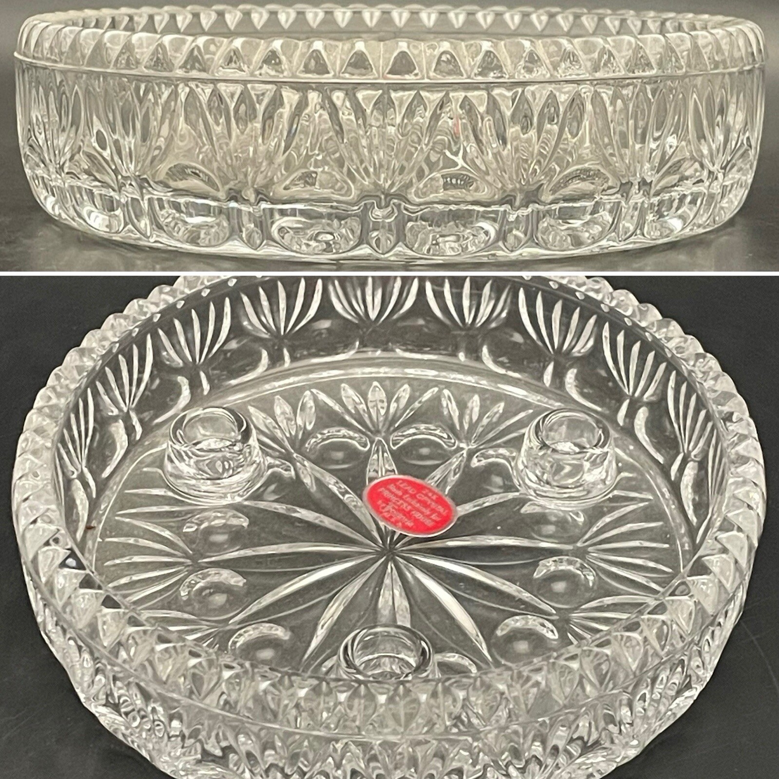Fostoria for Princess House 24% Lead Crystal Candleholder USA 1/2