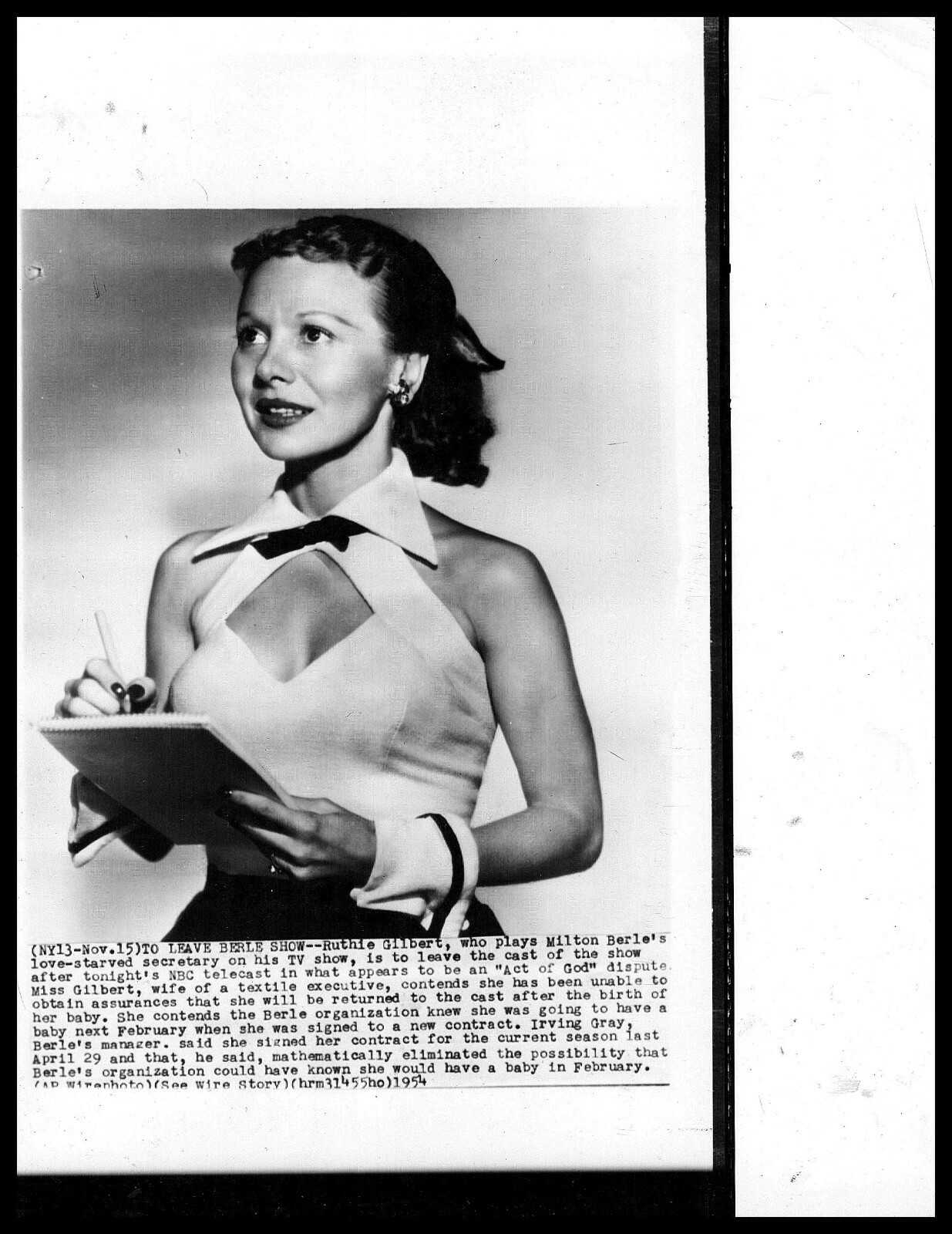 Ruthie Gilbert (1944) LOVELY PORTRAIT ORIGINAL VINTAGE PHOTO M 128
