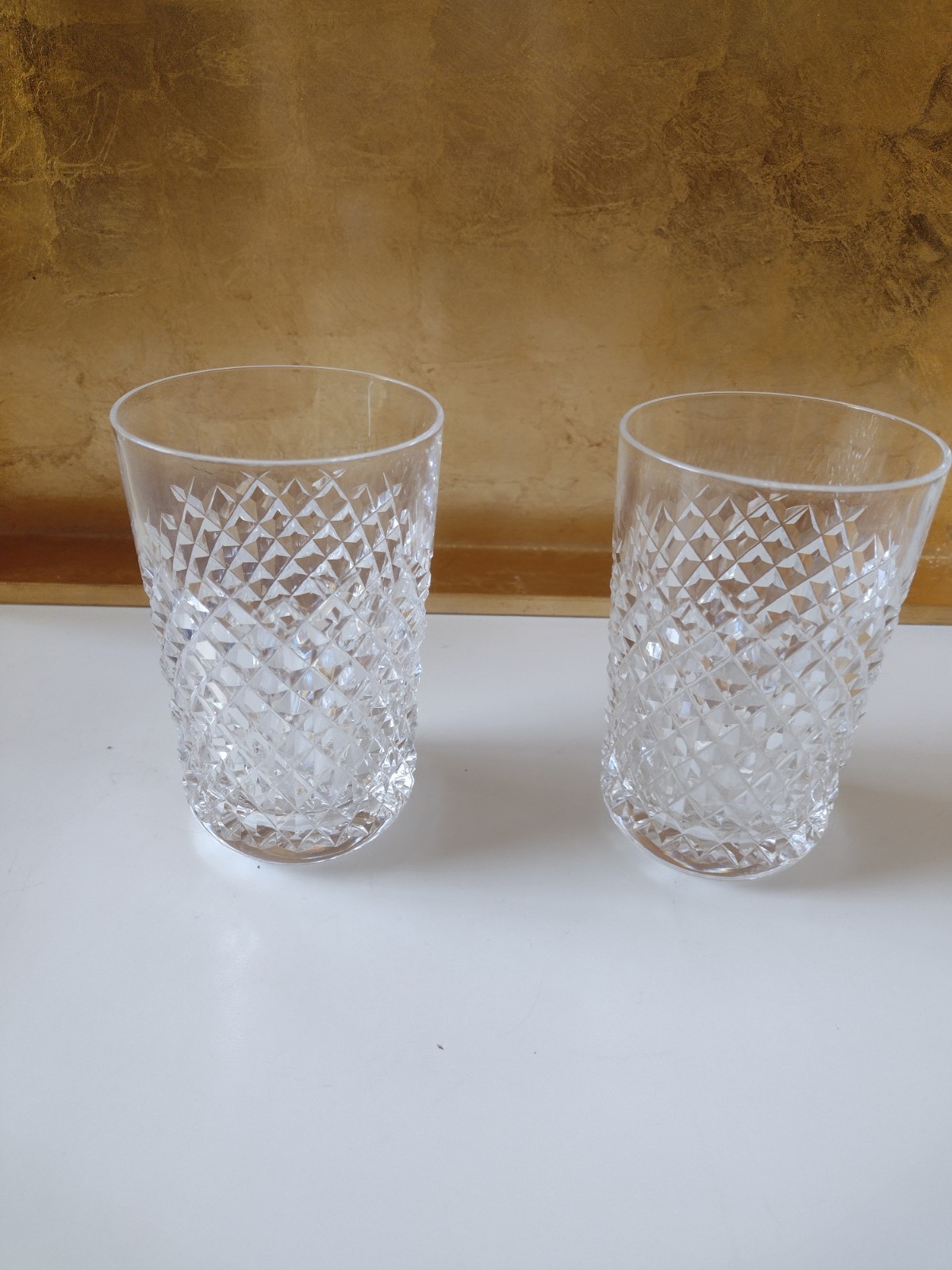 Set of 2 Vintage Waterford Crystal Alana 12 oz Flat Tumbler Barware Glasses 5\