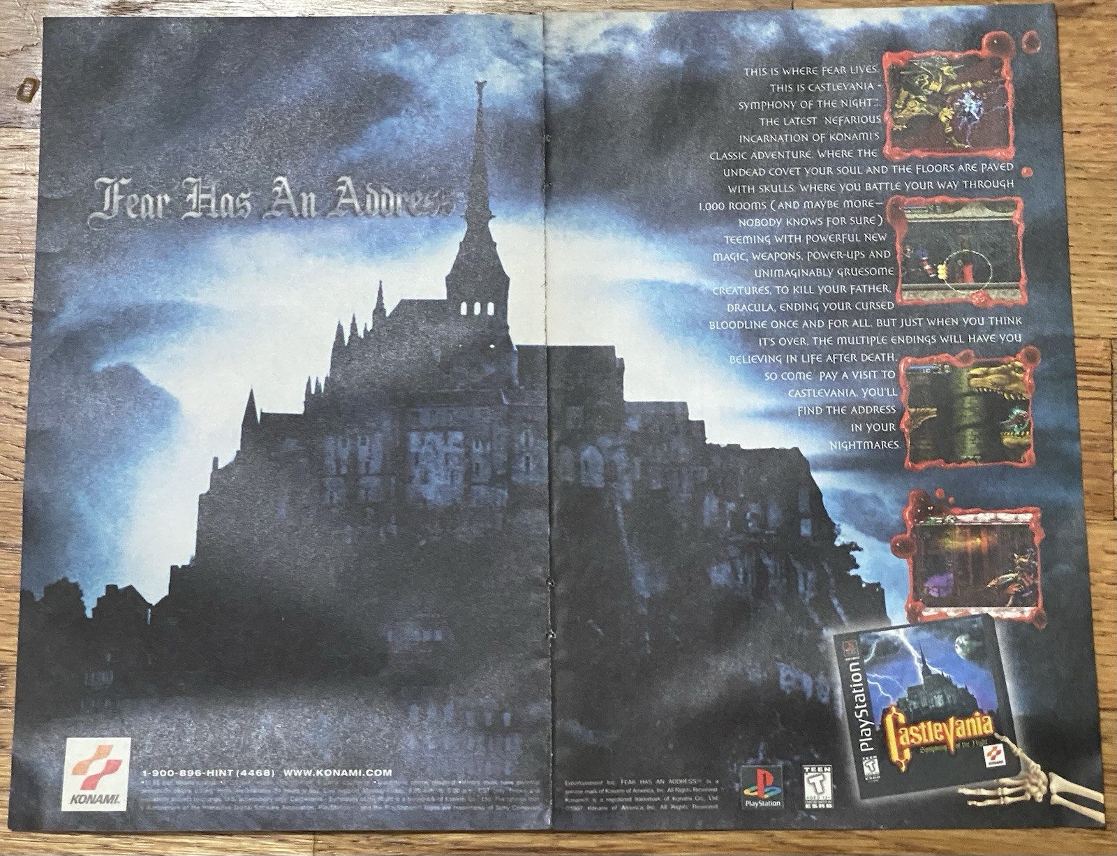 1997 Castlevania Symphony of the Night PS1 Vintage Print Ad/Poster Official Art