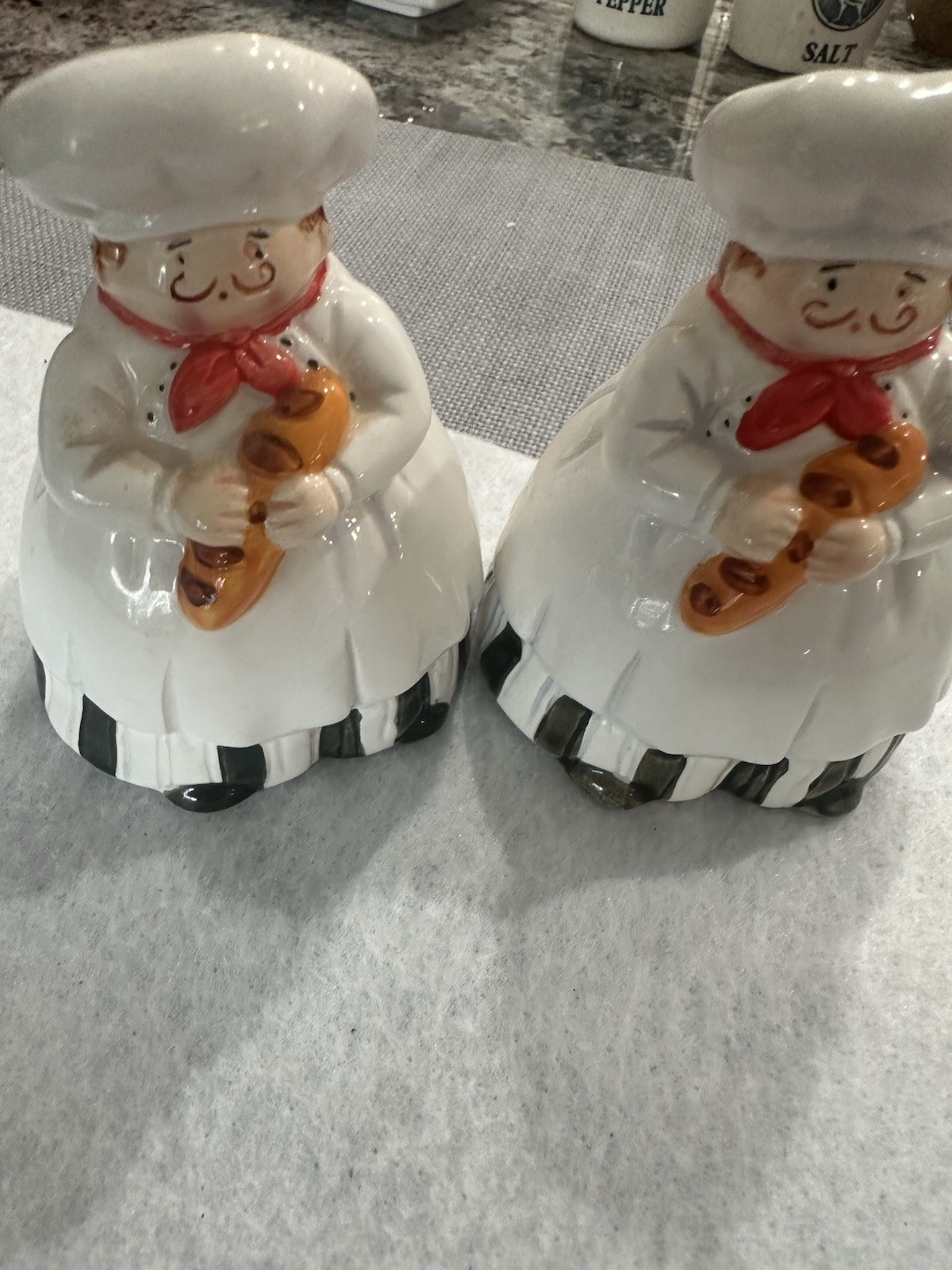 Transfar Int'l Corp Chef Salt & Pepper Shaker Set 2pc White/Red Ceramic
