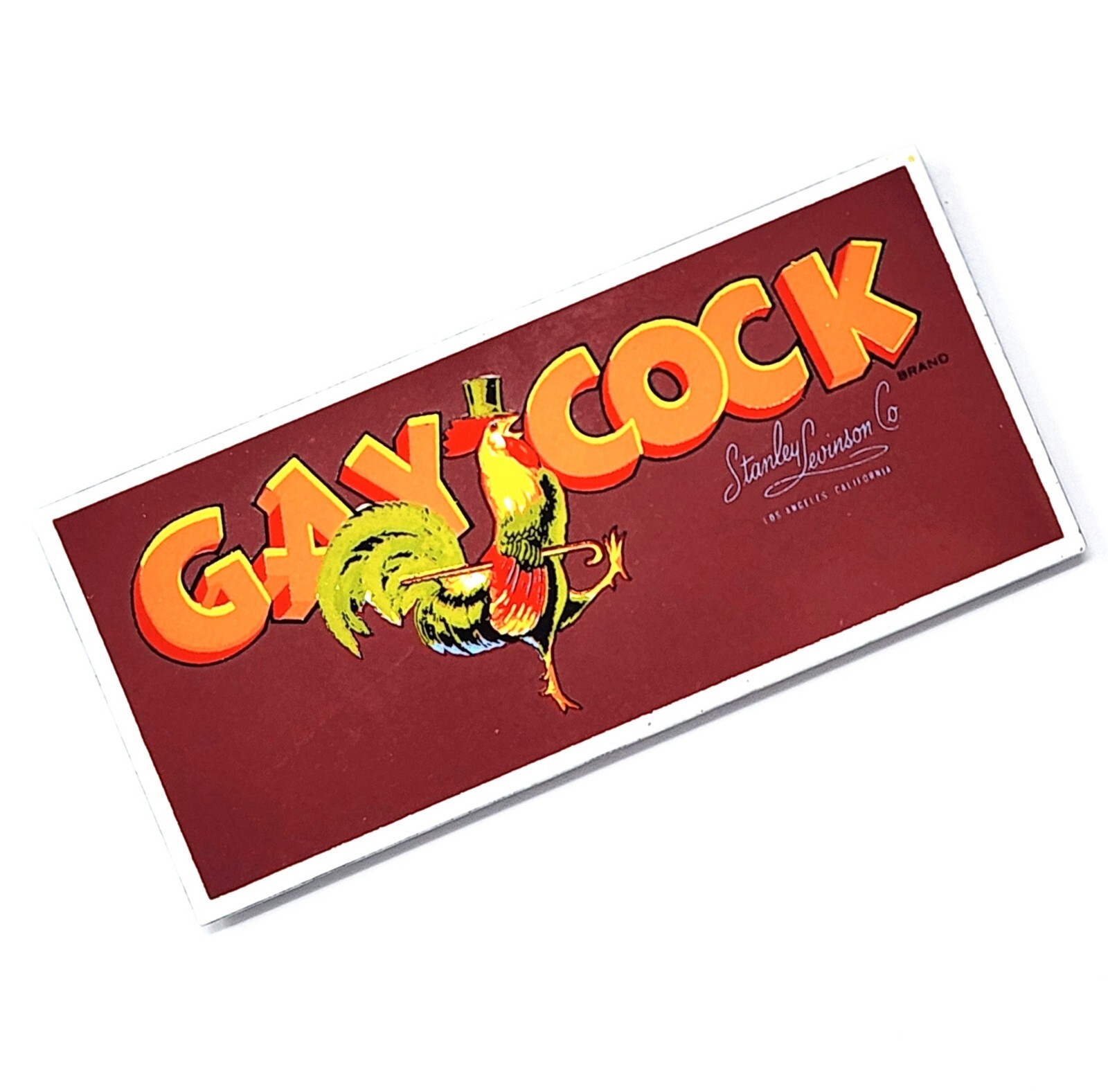 Vtg GAY COCK Rooster MAGNET Stanley Levinson PRODUCE CRATE AD Ande Rooney NEW Vtg GAY COCK Rooster MAGNET Stanley Levinson PRODUCE CRATE AD Ande Rooney NEW