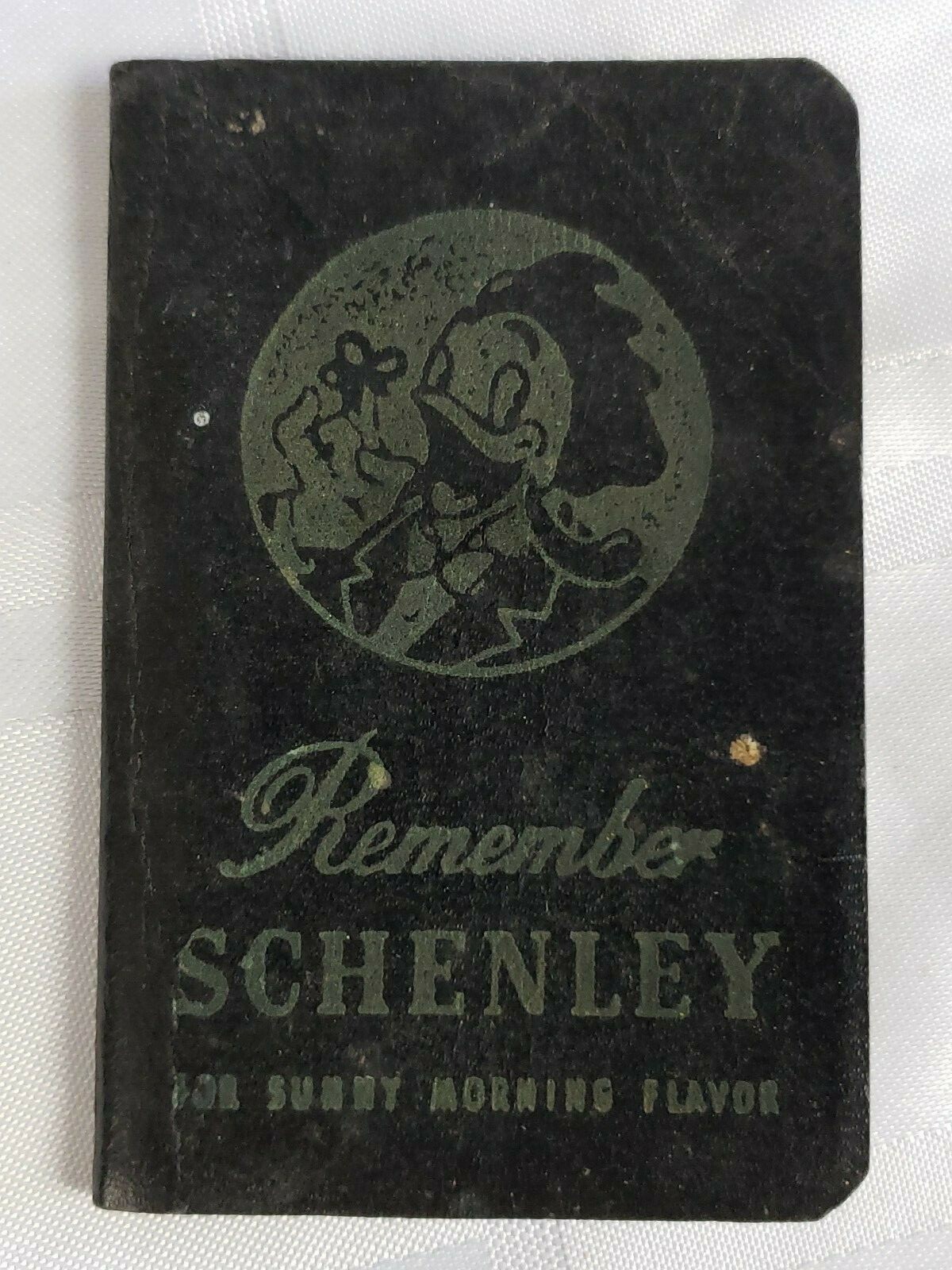 1948 - 1949 SCHENLEY POCKET CALENDAR MEMO ADDRESS BOOK SMALL LIQUOR ADVERTISING