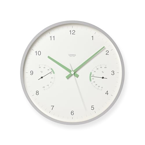 Lemnos BROTE Analog Wall Clock with Thermometer and Hygrometer White ABS Resin