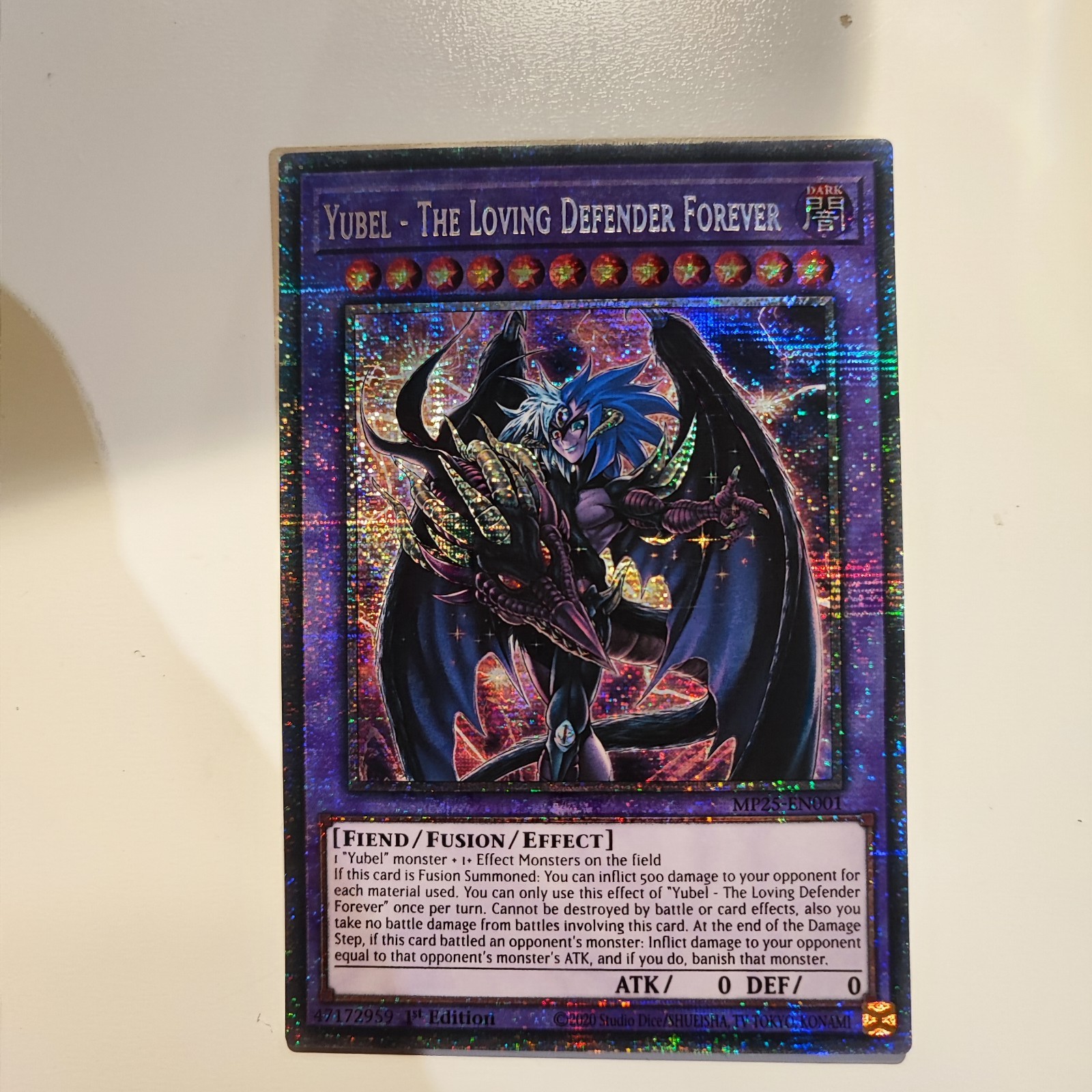 Yugioh MP25-EN001 Yubel - The Loving Defender Forever Starlight Rare 1st NM Yugioh MP25-EN001 Yubel - The Loving Defender Forever Starlight Rare 1st NM