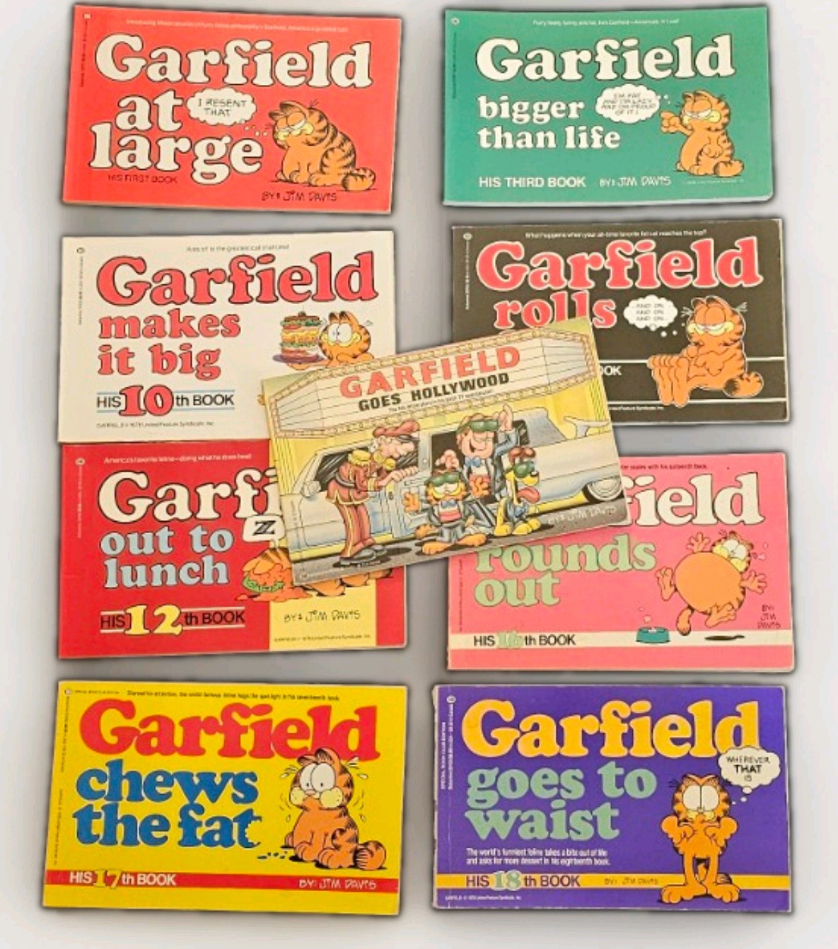Vintage 1980's Garfield Comic Strip Books by Jim Davis Lot of 9 1st Edition
