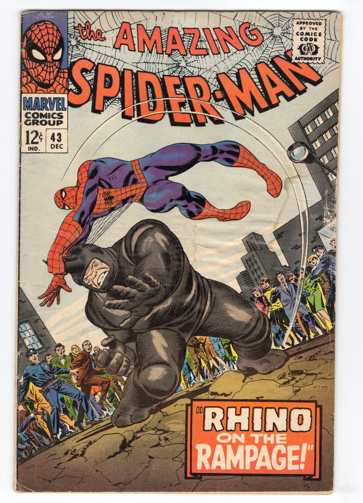 Amazing Spider-Man 43 1966 Marvel Comics VG- 3.5 1st Full App Mary Jane Rhino
