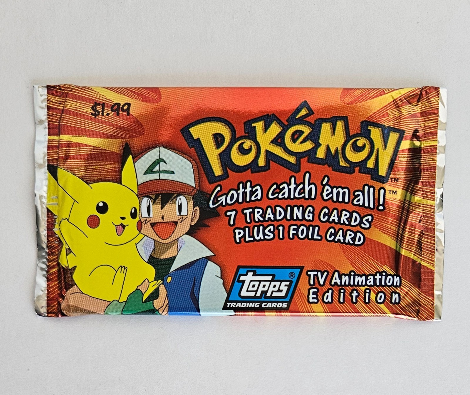 NEW 1999 Topps Pokémon TV Animation Series 1 Pack 7 Trading & 1 Foil Card NEW 1999 Topps Pokémon TV Animation Series 1 Pack 7 Trading & 1 Foil Card