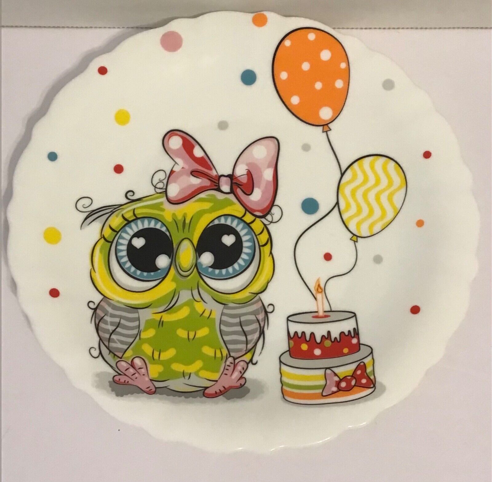 Pars Opal Owl Birthday Plate