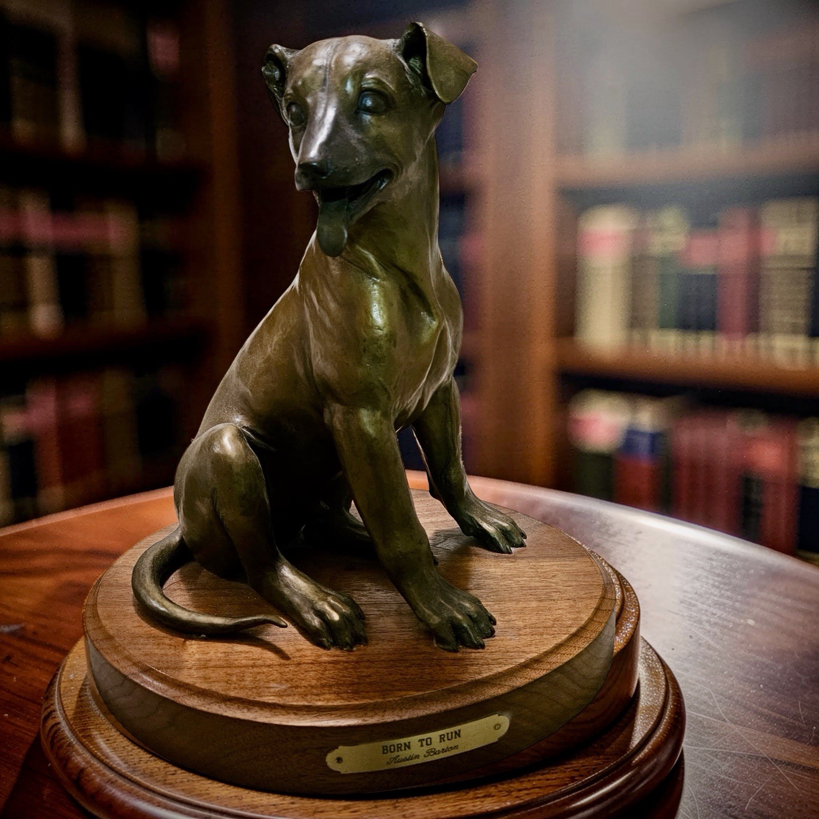 Vintage Austin Barton ‘Born To Run’ Bronze Dog Sculpture Excellent Condition