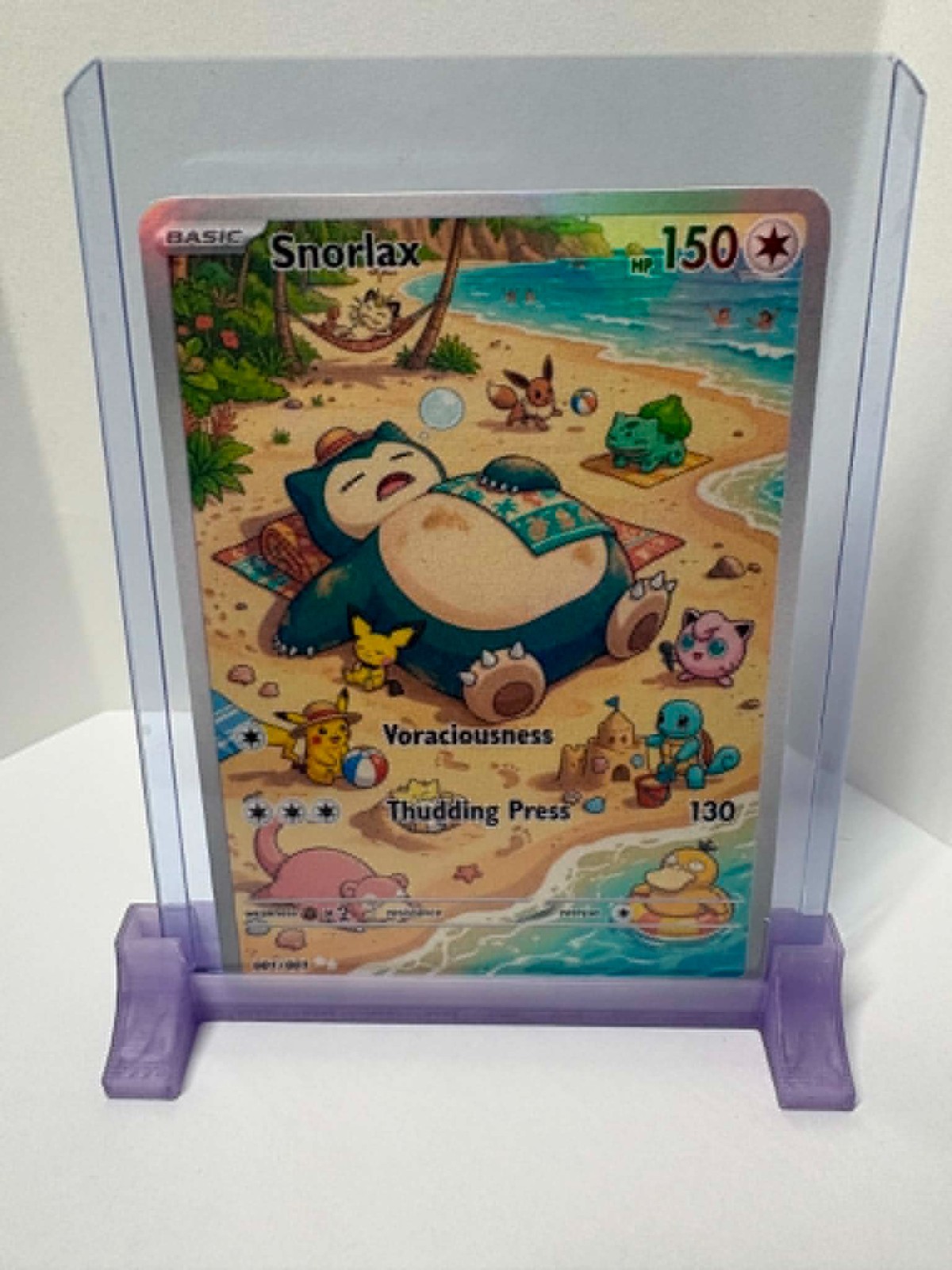 Custom inspired Snorlax beach Full Art Holo Card Fan Made NON-TCG unofficial Custom inspired Snorlax beach Full Art Holo Card Fan Made NON-TCG unofficial
