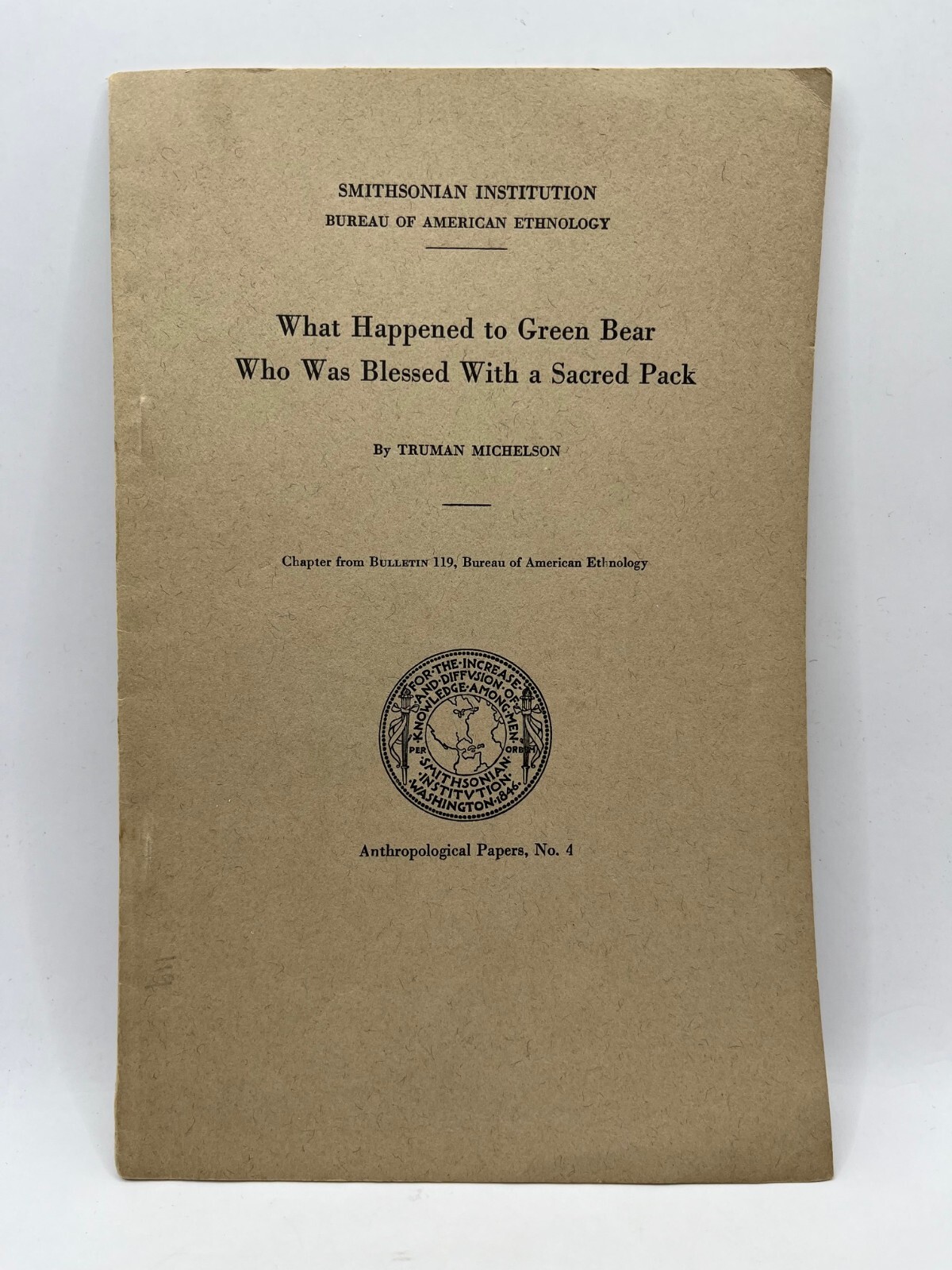What Happened to Green Bear Who was Blessed / Truman Michelson, 1938 Fox indian