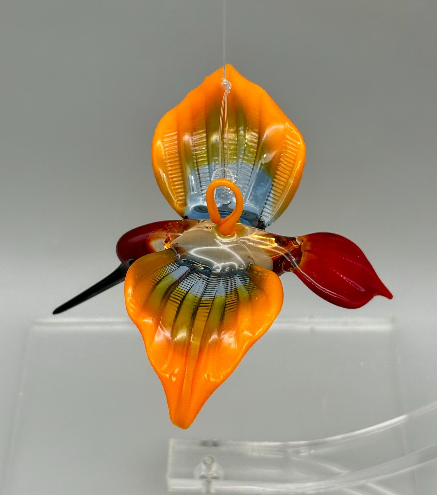 Handblown Art Glass Hummingbird Figurine Ornament BEAUTIFUL Handblown Art Glass Hummingbird Figurine Ornament BEAUTIFUL