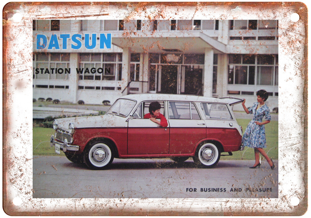 Vintage Datsun Bluebird 1959-1963 Auto Ad Reproduction Metal Sign A11448