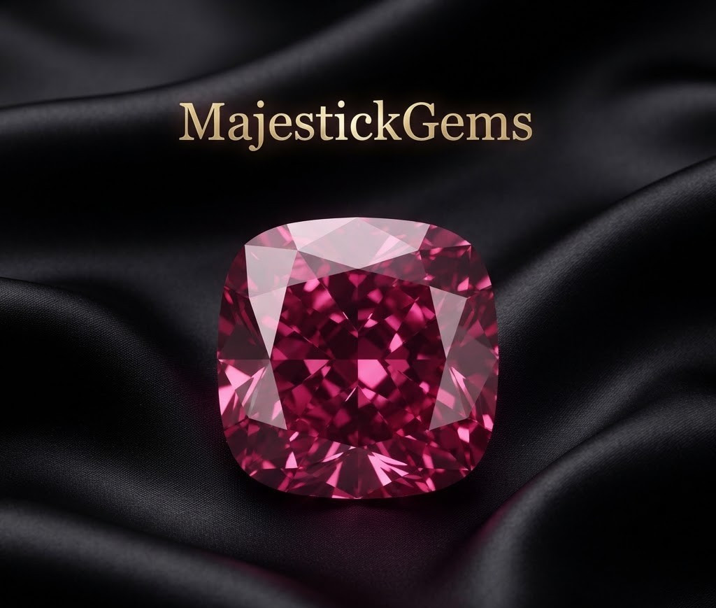 3 Ct Cushion Cut Dark Pink Lab Grown Diamond VVS1 D  Certified Loose Stone