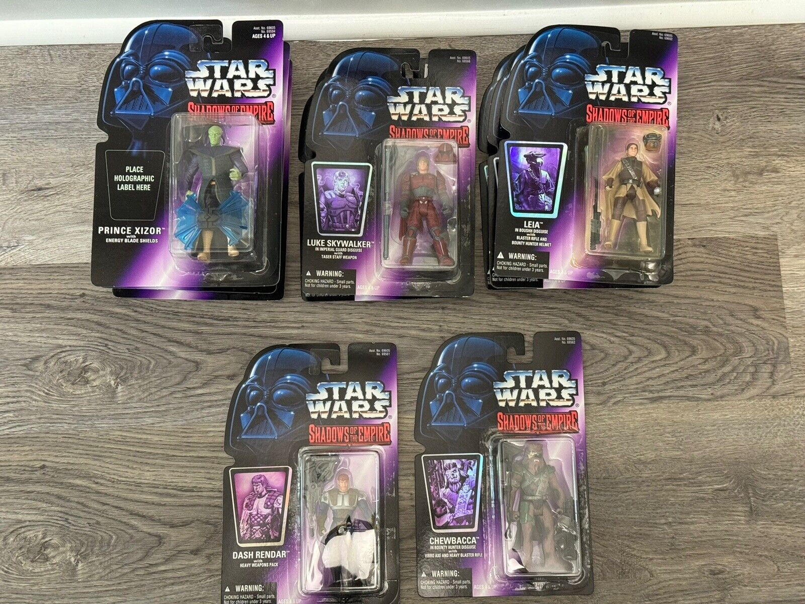 5 Star Wars Shadows of The Empire Luke Leia Chewbacca Xizor Kenner 1996 Dash New