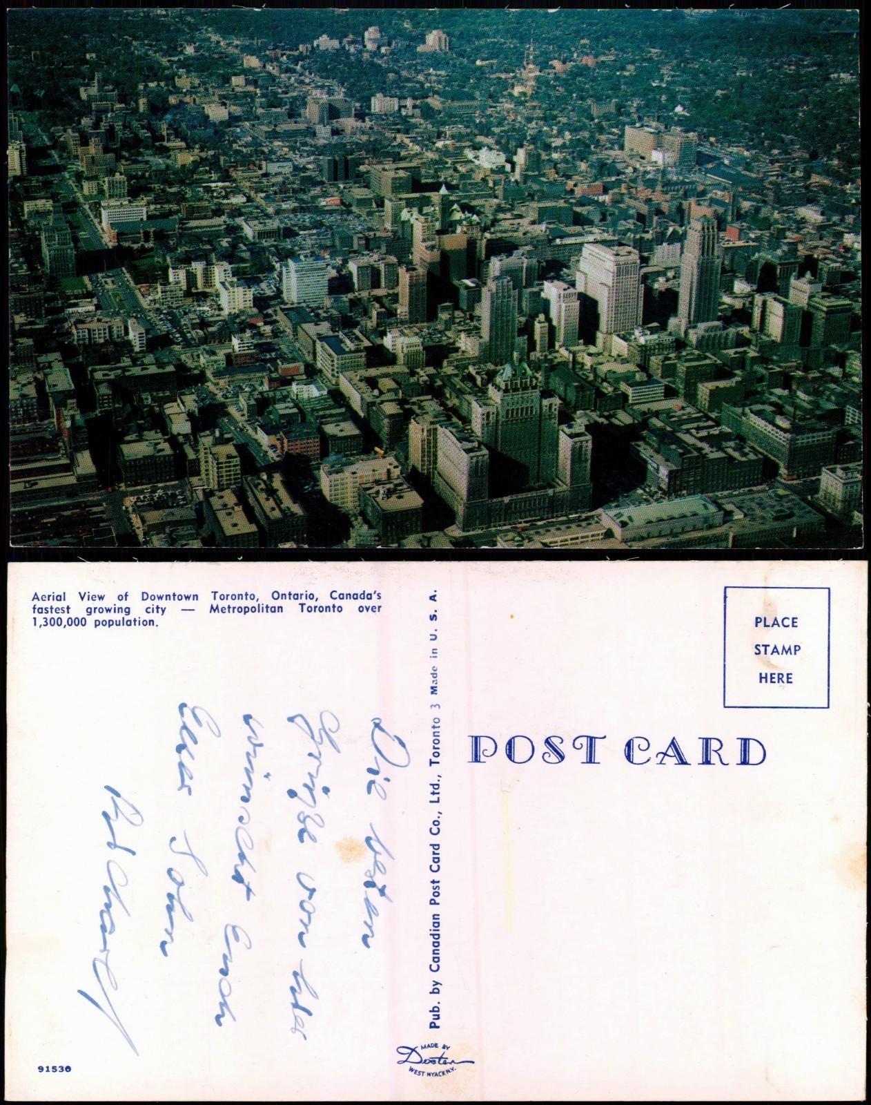 Toronto Aerial View of Downtown, Ontario, Canada, Aerial View 1960