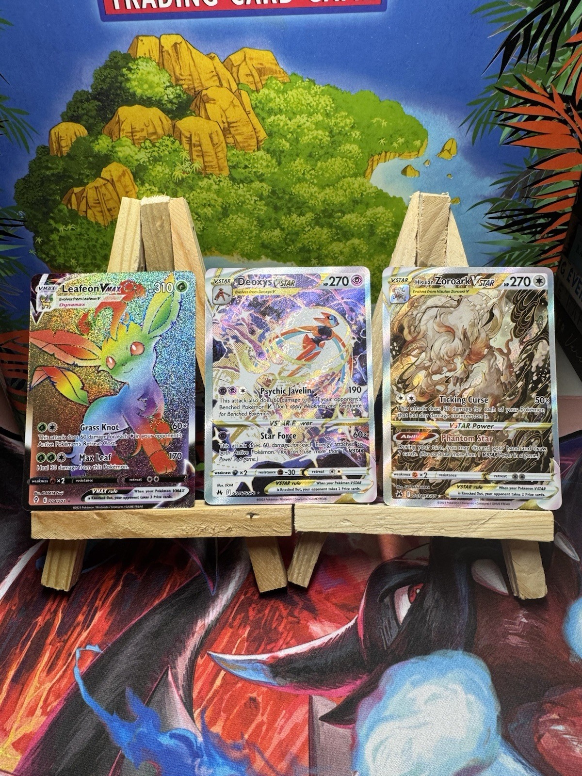 Deoxys Vstar GG46/GG70 Full Art Holo + Leafeon Vmax Secret Rare, Zoroark Lot Deoxys Vstar GG46/GG70 Full Art Holo + Leafeon Vmax Secret Rare, Zoroark Lot