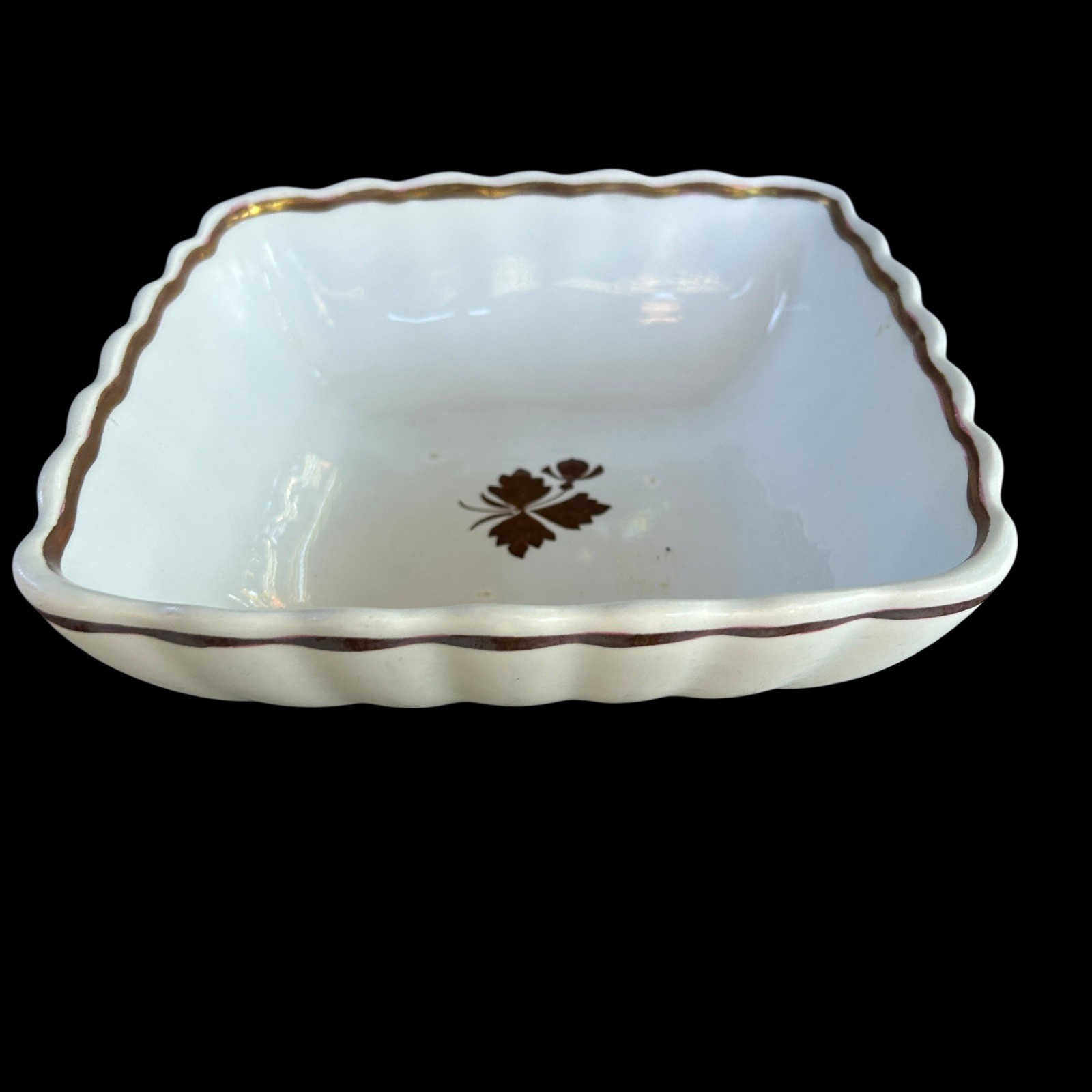 Alfred Meakin Antique Tea Leaf Lustre Ironstone Square Veggie Serving Bowl