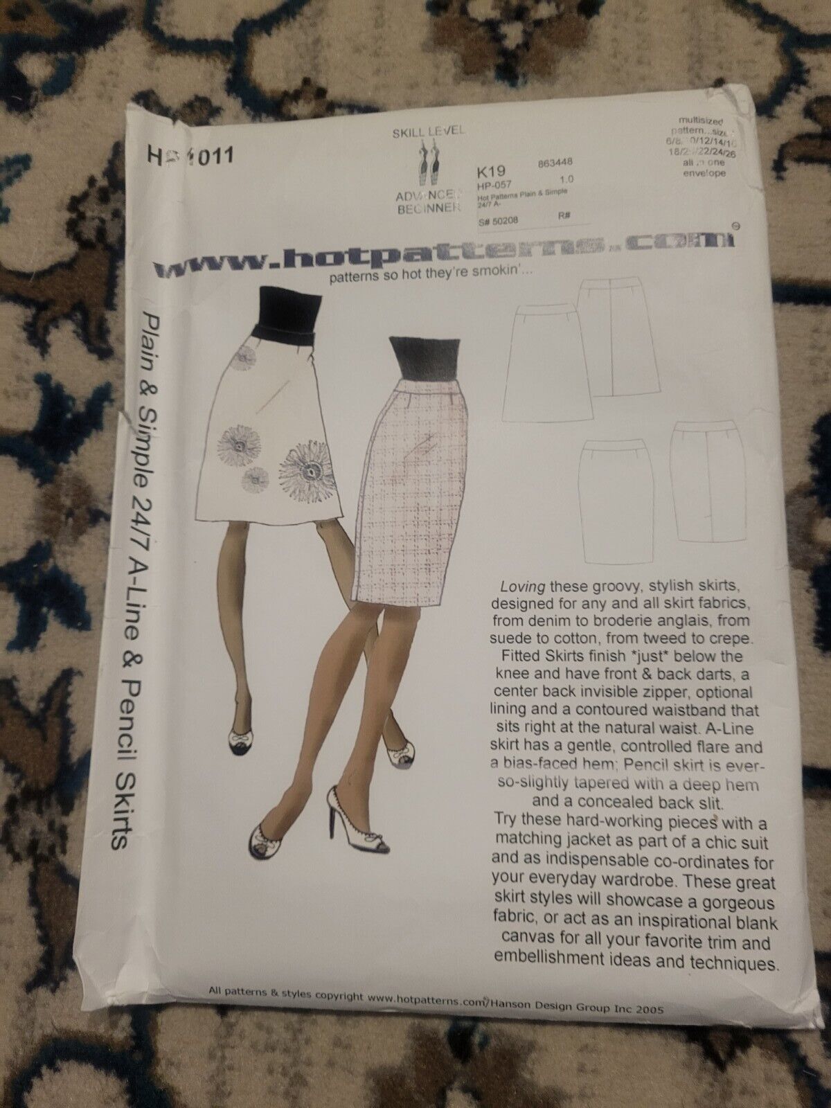Hot Patterns ~~Plain & Simple A Line and Pencil Skirts # HP 1011~~ Uncut Sz 6-26