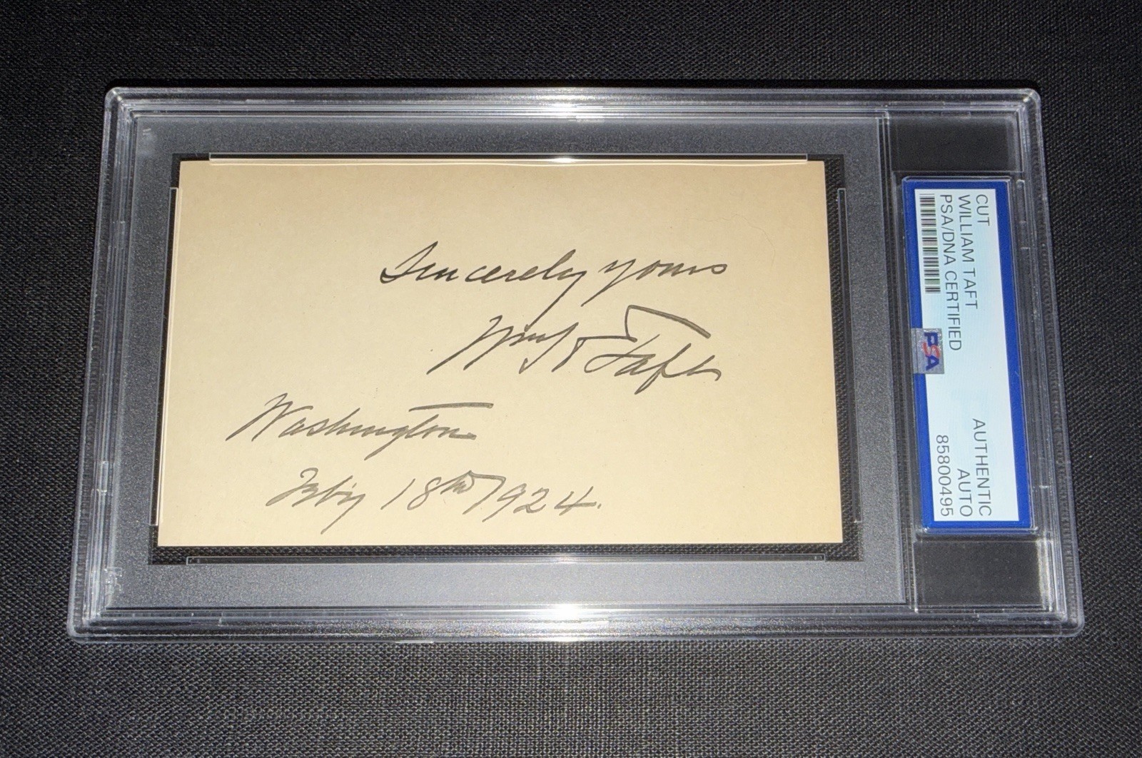 William Howard Taft Signed Cut PSA Slabbed 27th President Of The United States