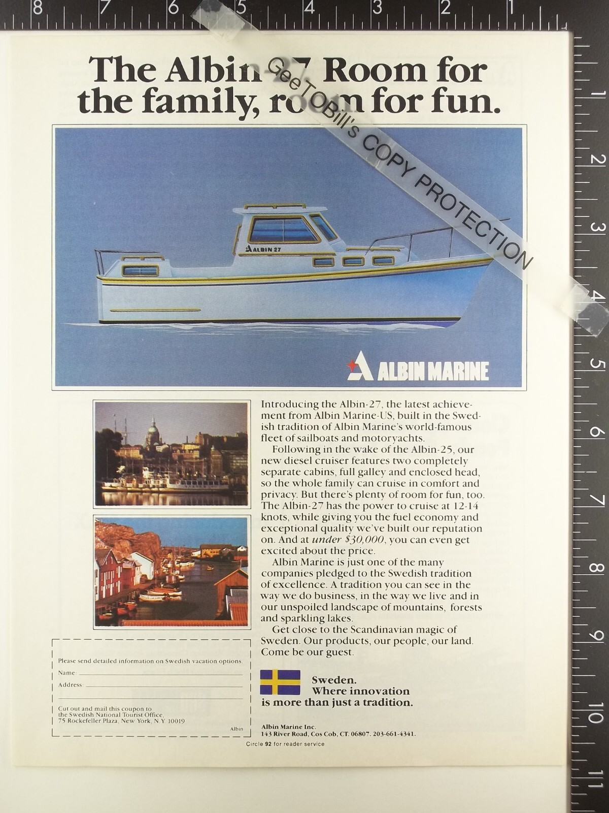 1983 ADVERTISEMENT for Albin Marine 27 boat motor yacht