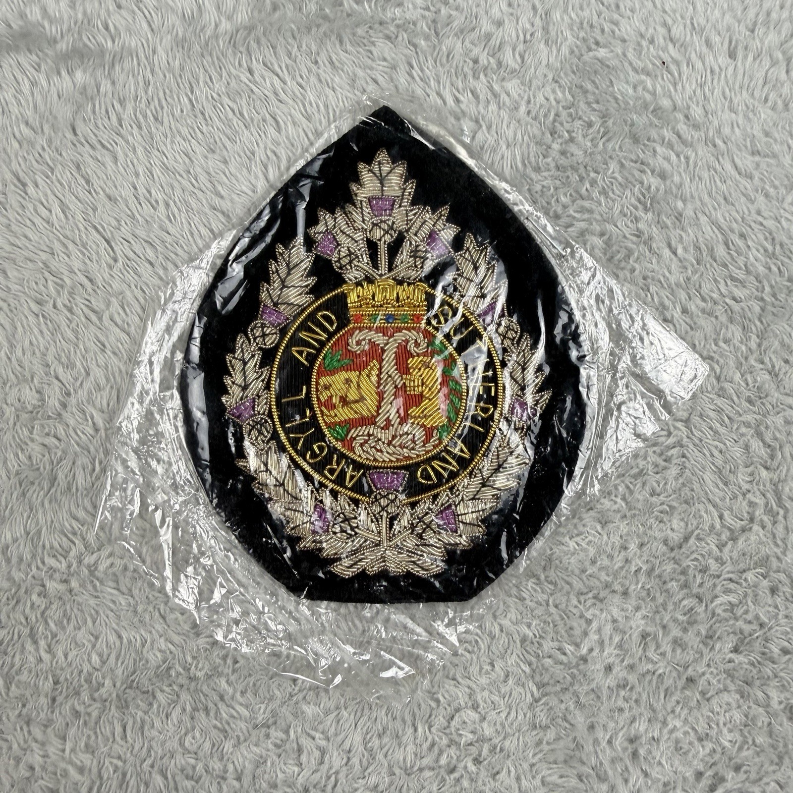 Vintage Argyll and Sutherland Embrodiered Wire Bullion Blazer Badge