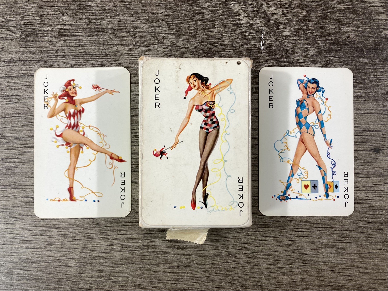 Vintage 1960s-70s Pin Up Girls Mistresses Playing Cards, 52 Cards + 3 Jokers Vintage 1960s-70s Pin Up Girls Mistresses Playing Cards, 52 Cards + 3 Jokers