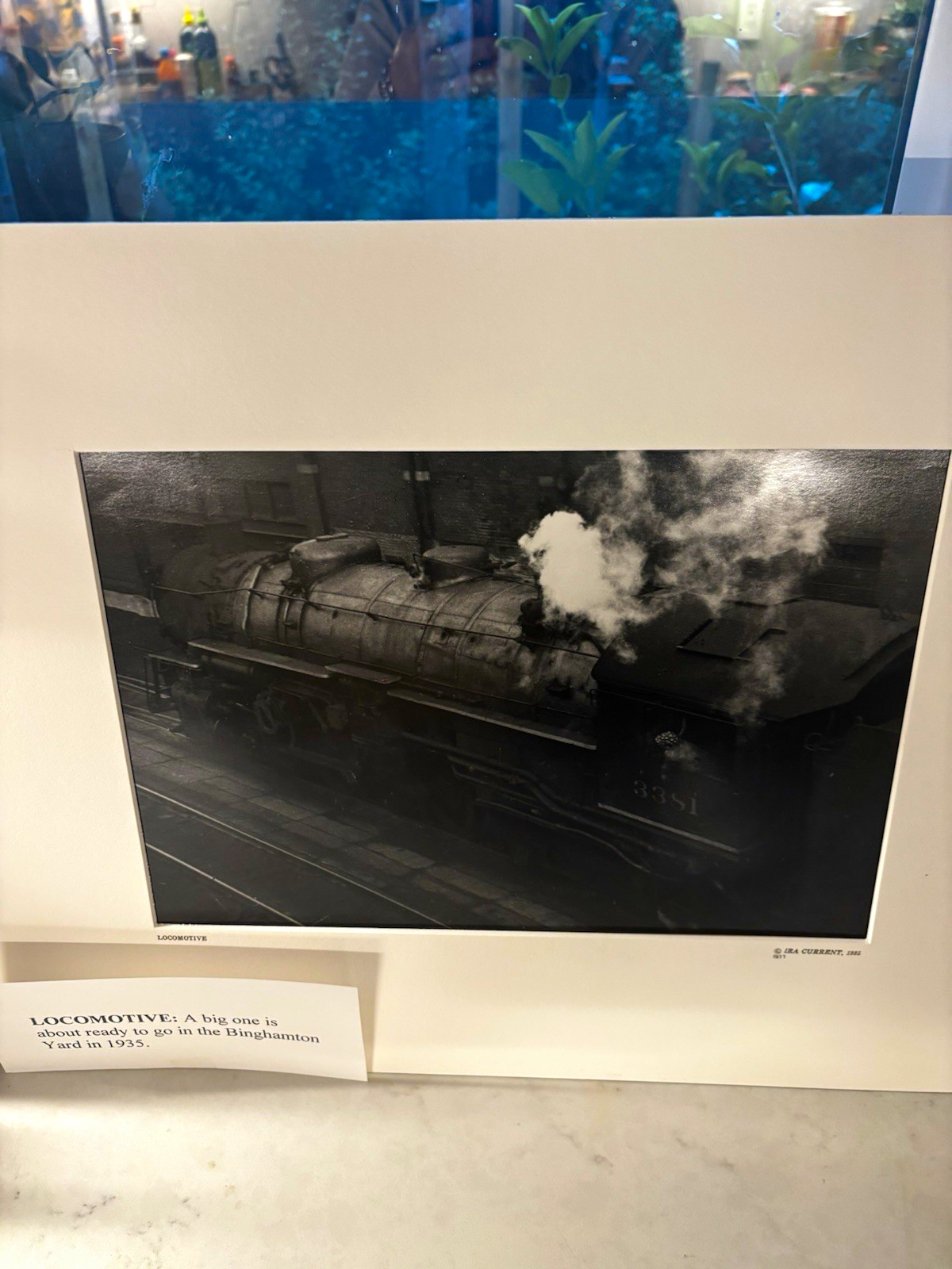 Ira Current Locomotive Photo Print, Binghamton Yard 1935, Black & White