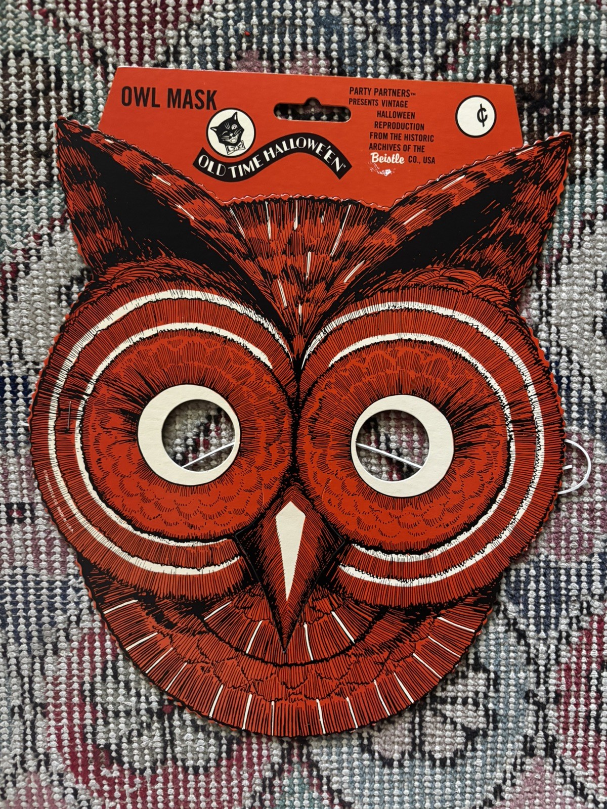 Vintage Beistle Halloween Owl Mask Reproduction 