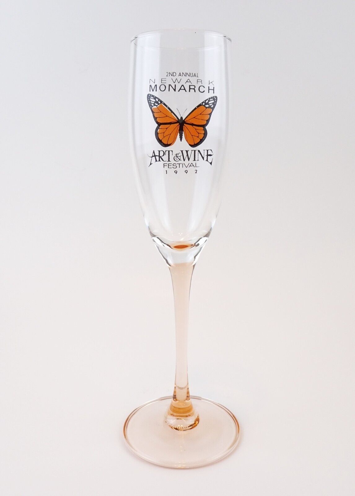 Vintage FRANCE Luminarc Champagne Glass Flute Newark Monarch Art Wine Festival
