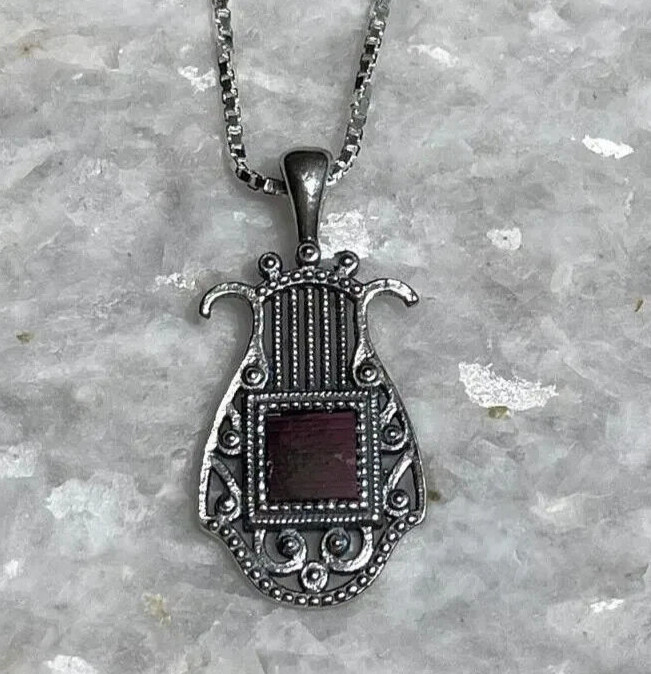 David's Harp Nano Bible Pendant, 925 silver, The Lyre of David Pendant