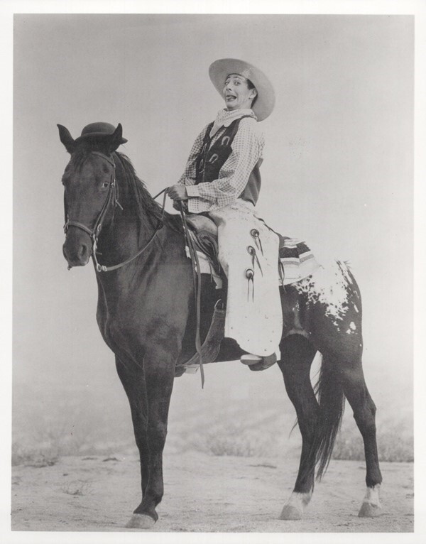 Paul Reubens as Pee Wee Herman cowboy on horse 8x10 inch photo