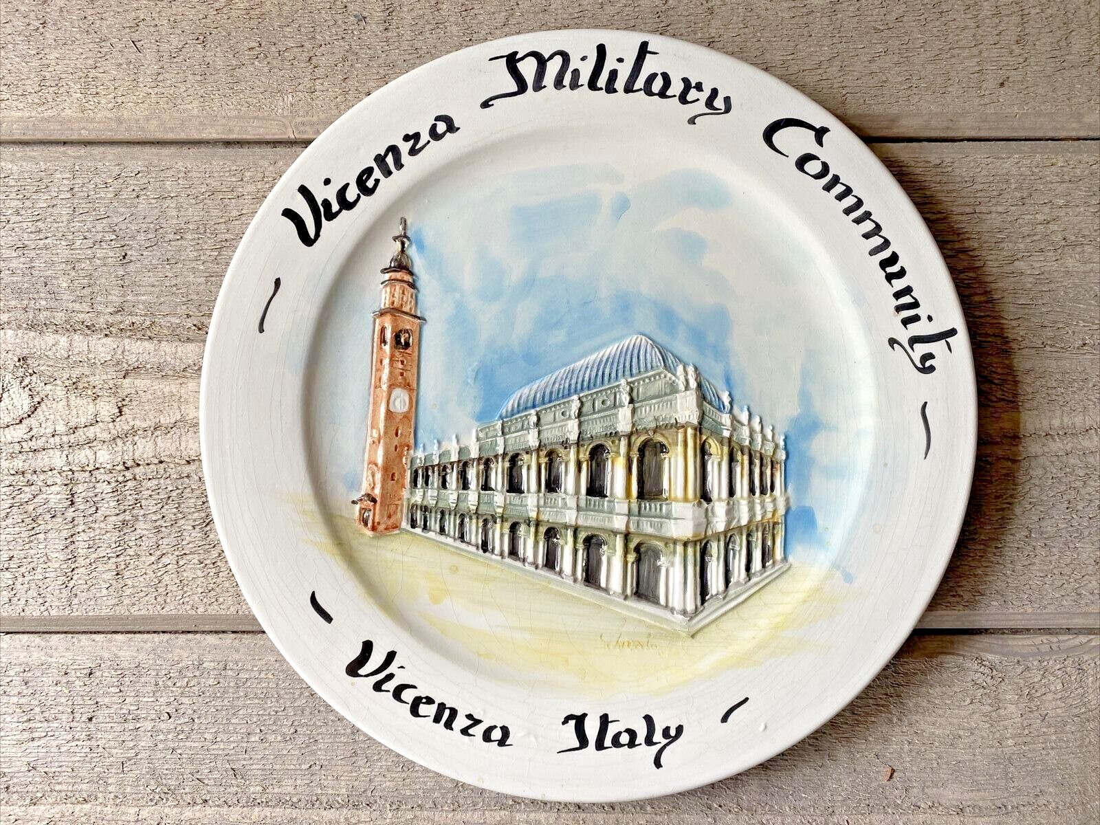 Vintage Vincenza Military Community Plate Ceramiche SKG Italy