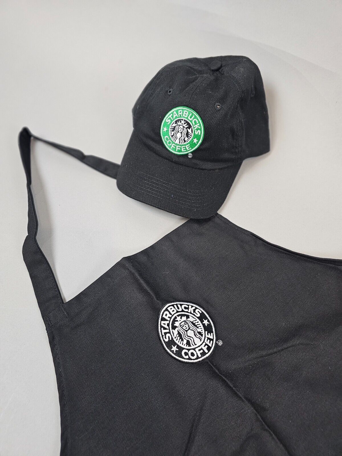New STARBUCKS black apron and cap