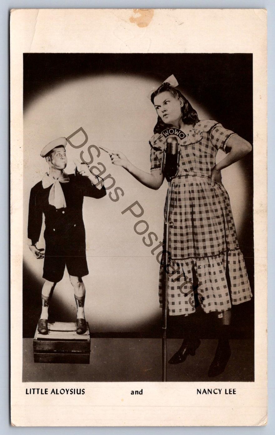 K65/ Vaudeville RPPC Postcard c1940 Little Aloysius Nancy Lee WOWO Radio 365