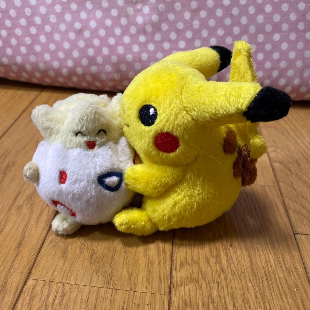 TOMY Poke Pair Pikachu Togepi Plush Discontinued Rare