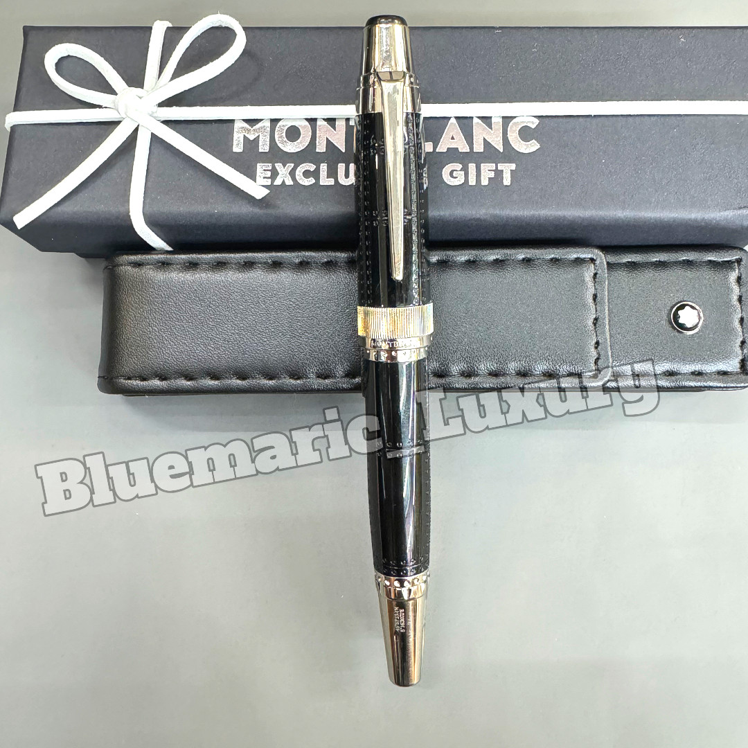 MONTBLANC Writers Edition Antoine de Saint-Exupery Black Silver Fountain Pen MONTBLANC Writers Edition Antoine de Saint-Exupery Black Silver Fountain Pen