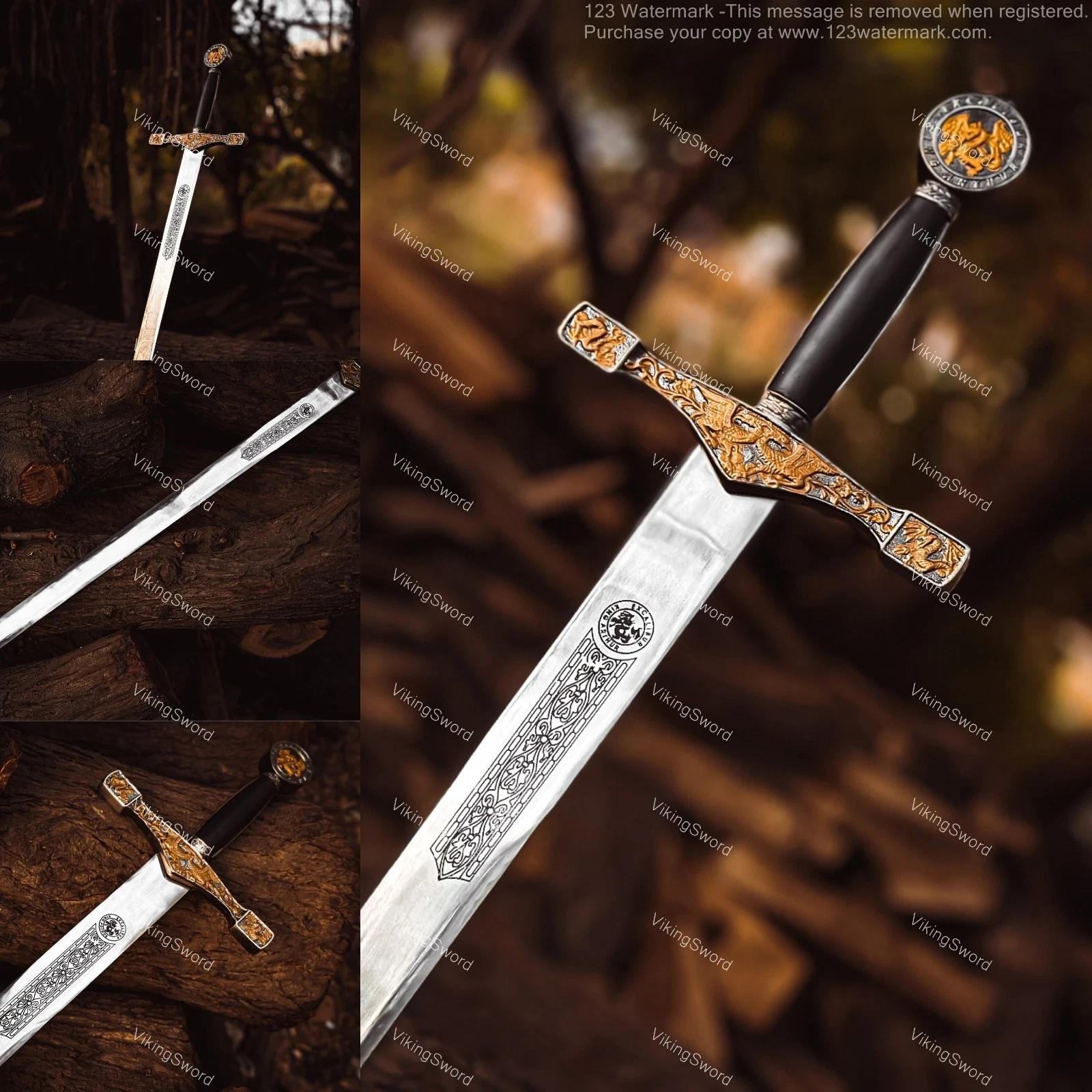 King Arthur Excalibur Sword Medieval Warrior Carbon Steel Battle Gift Medieval King Arthur Excalibur Sword Medieval Warrior Carbon Steel Battle Gift Medieval