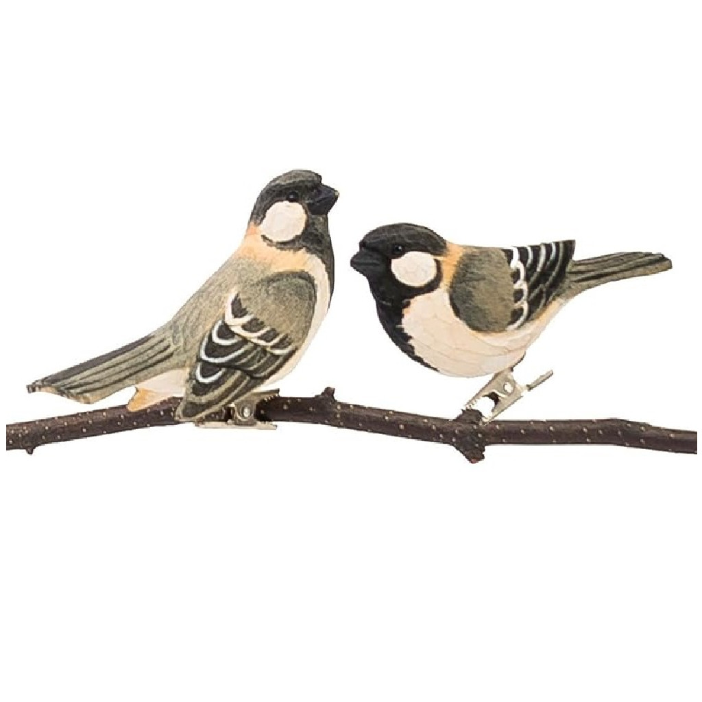 C&F Home Wooden Chickadee Clip-On Ornaments Set of 2 Realistic Birds 2x4\