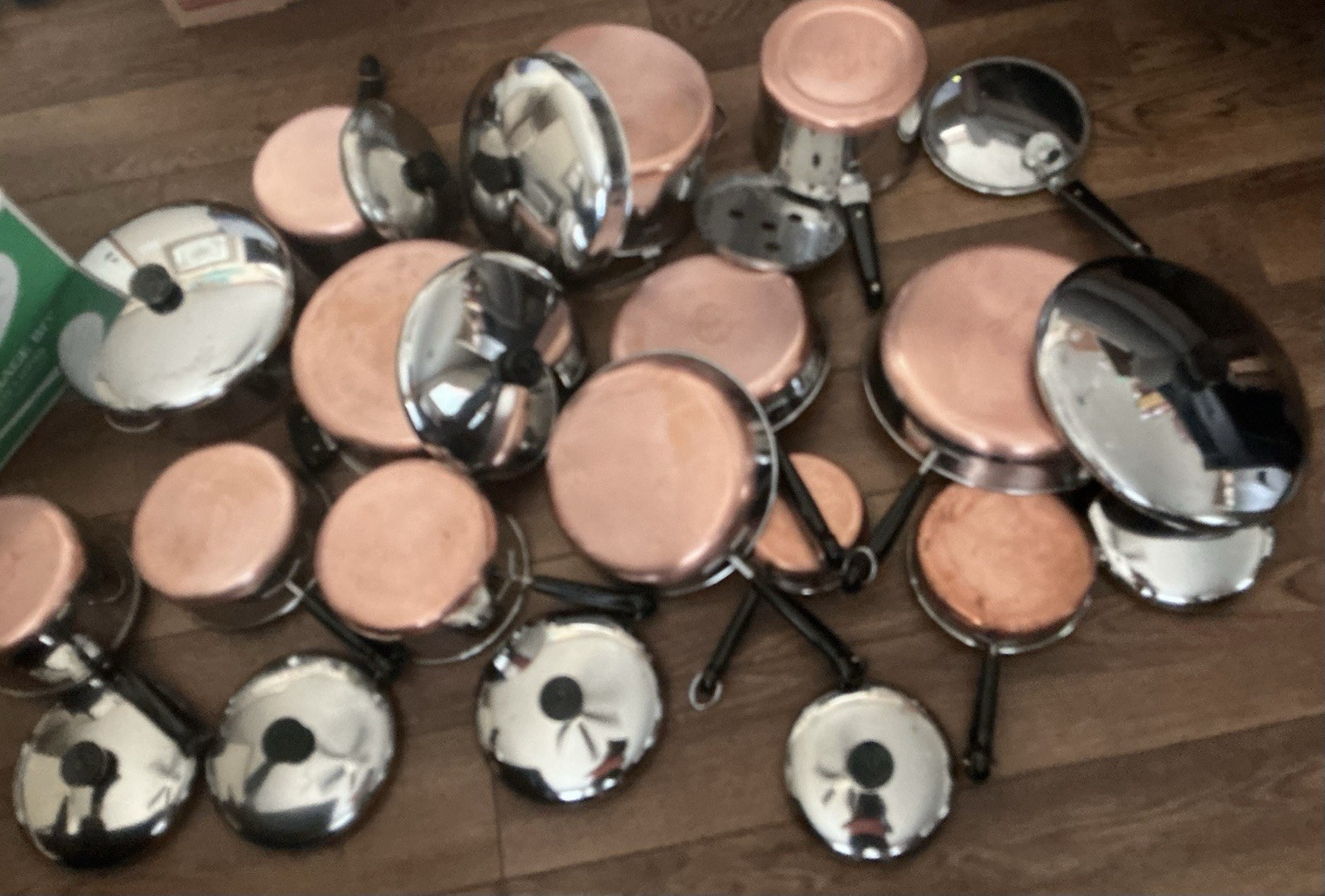 Pre 1968- REVERE WARE Copper Bottom 25 Pc. Cookware Set Pot & Pans Whole Set