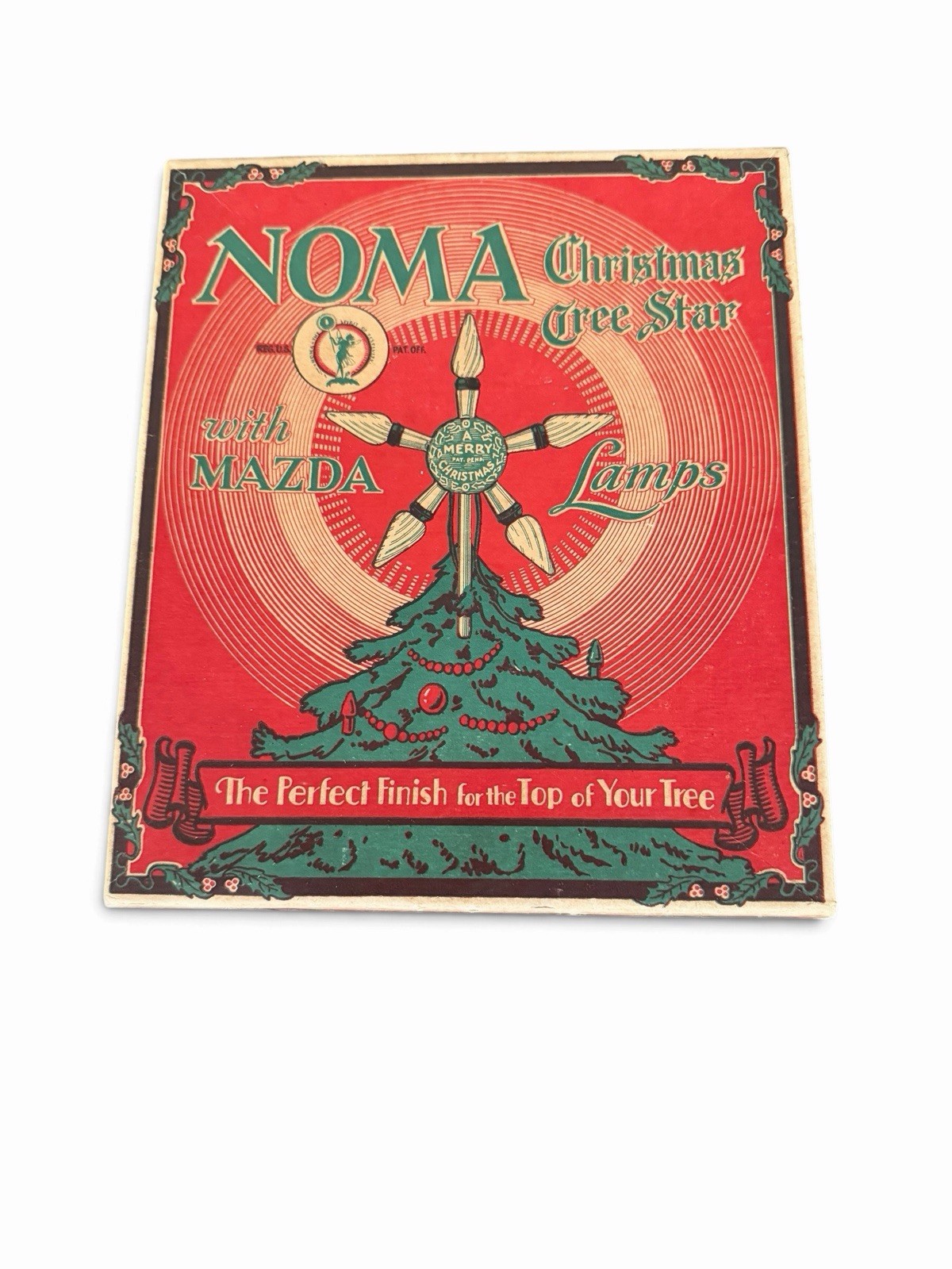Vintage NOMA Christmas Tree Star with Mazda Lamps (circa 1930s) Original Box