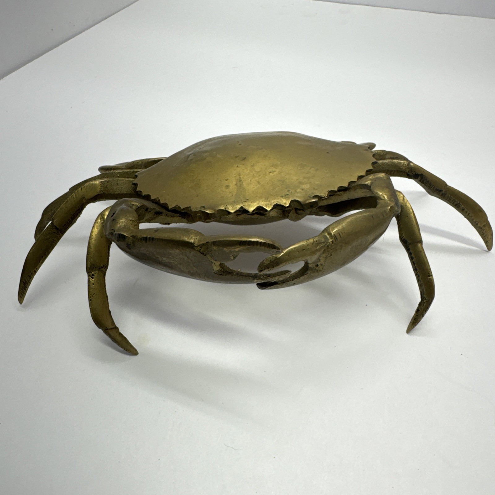 Vintage Brass Crab Lift Top & Cigarette Ashtray Antique Decor Rare