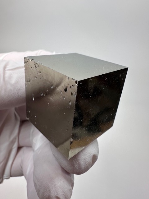MIRROR SHINE__Beautiful Lusterous 1 1/8 '' Pyrite Cube__Navajun Mine, Spain