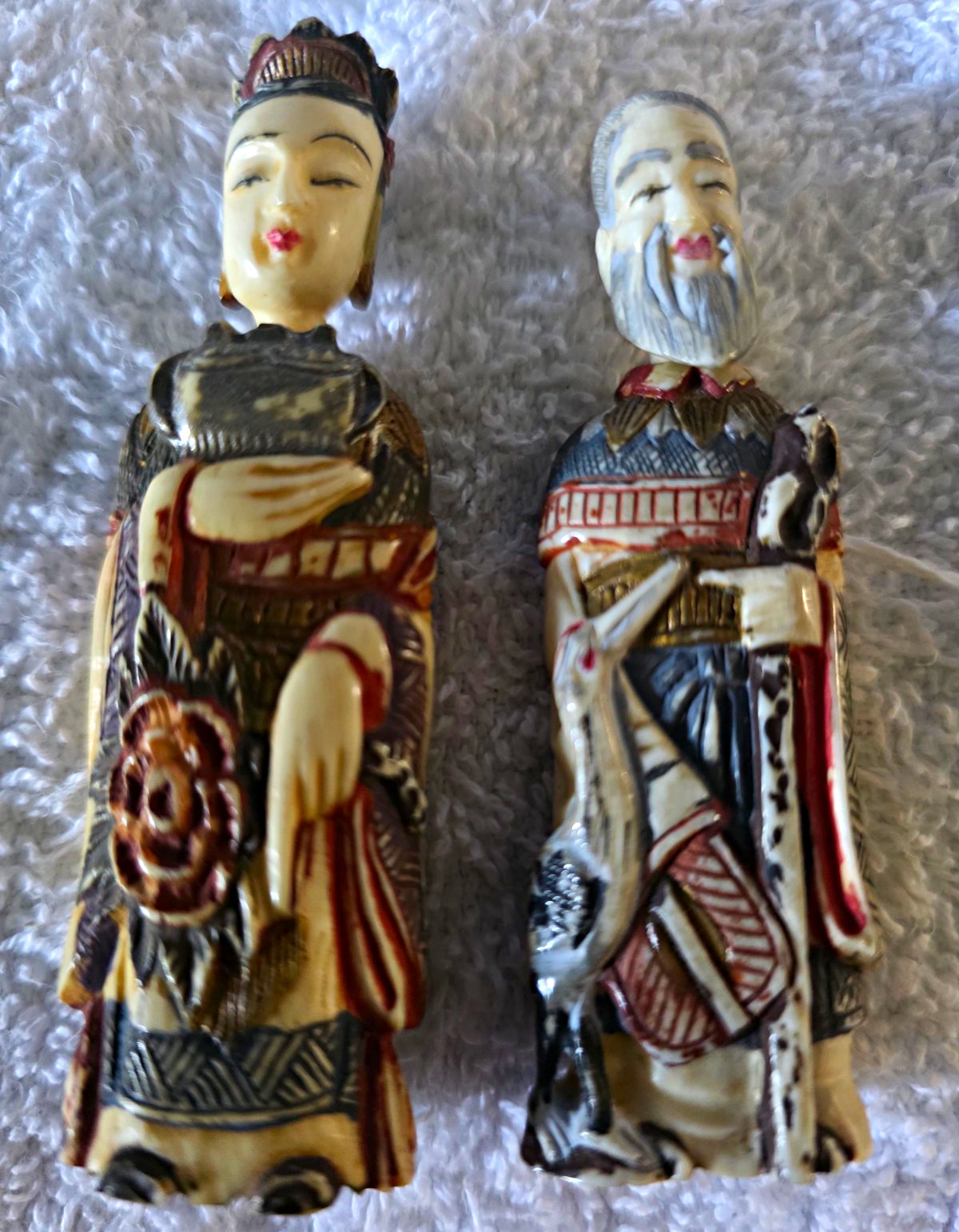 19th Century Vintage  Two Carved  Figural Snuff Bottles. 